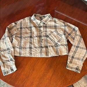 Womens SHEIN Crop Top button up size Large